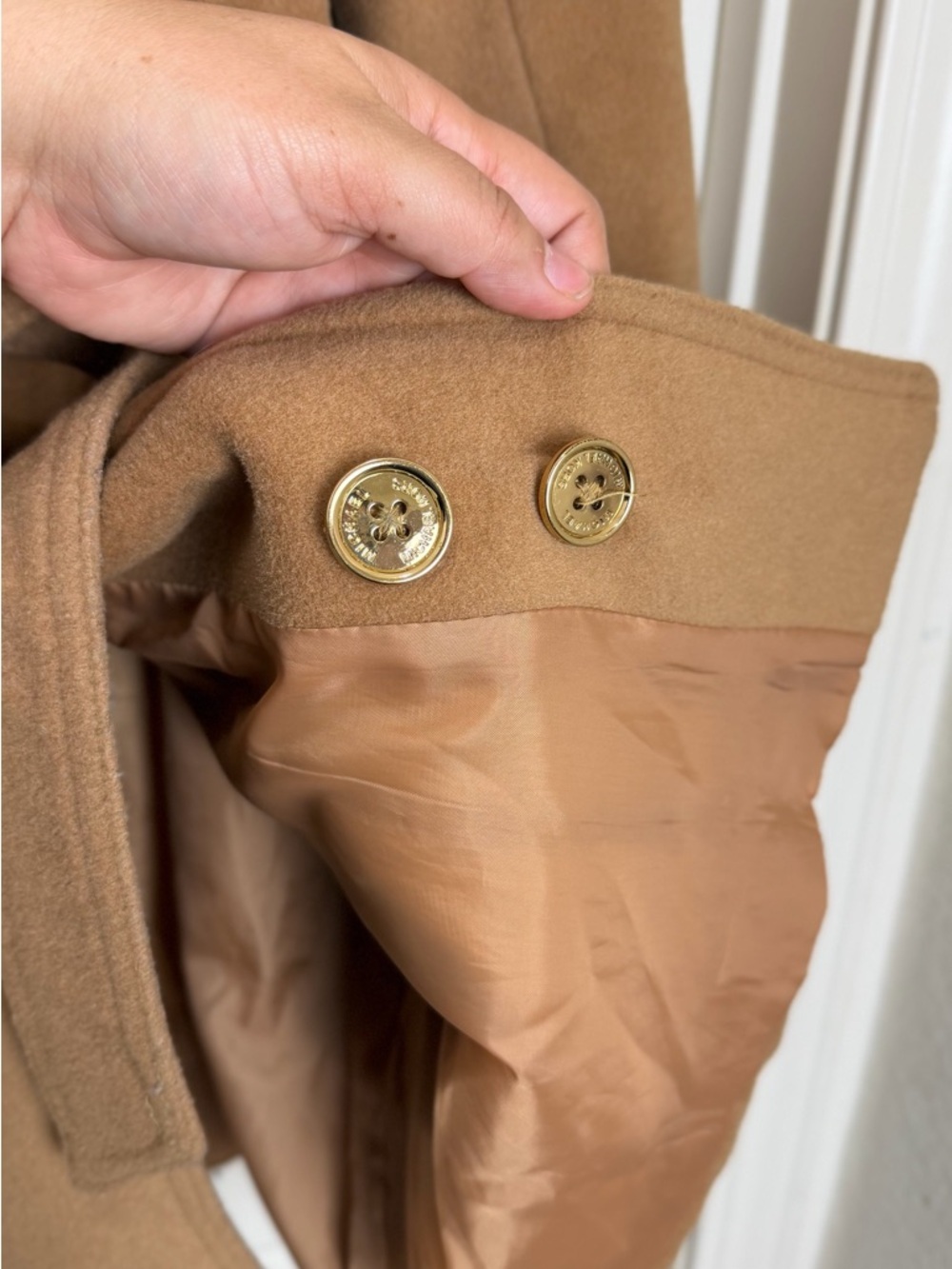 Michael Kors Camel Tan Wool-Blend Belted Coat - Picture 5 of 8